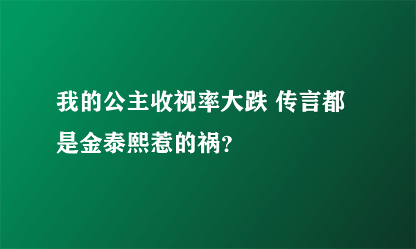 我的公主收视率大跌 传言都是金泰熙惹的祸？