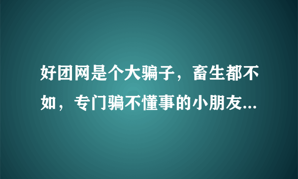 好团网是个大骗子，畜生都不如，专门骗不懂事的小朋友，大家要防他，千万不要再买东西了