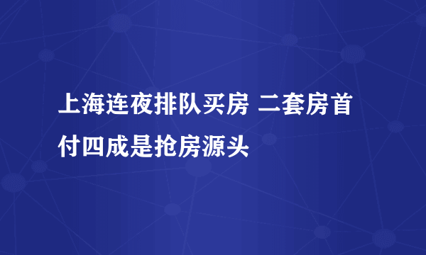 上海连夜排队买房 二套房首付四成是抢房源头