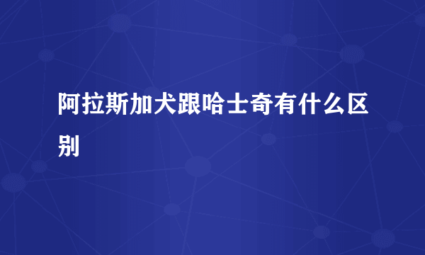 阿拉斯加犬跟哈士奇有什么区别