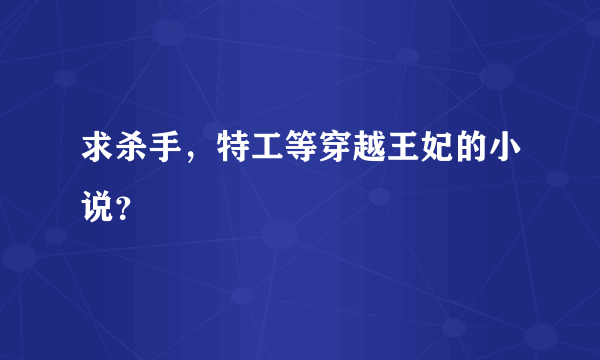 求杀手，特工等穿越王妃的小说？