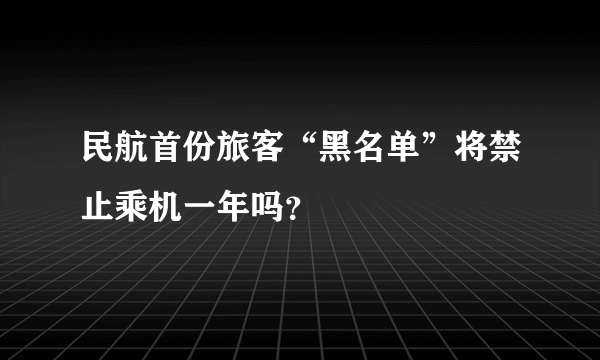 民航首份旅客“黑名单”将禁止乘机一年吗？