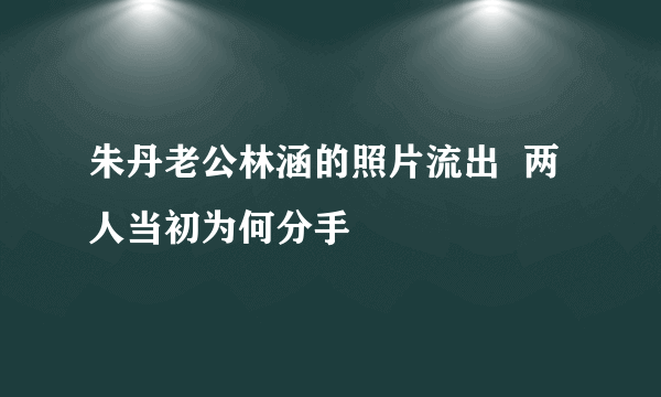 朱丹老公林涵的照片流出  两人当初为何分手