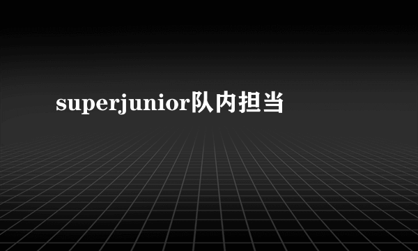 superjunior队内担当