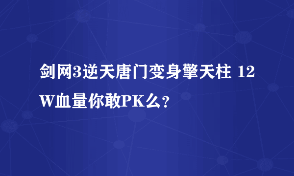 剑网3逆天唐门变身擎天柱 12W血量你敢PK么？