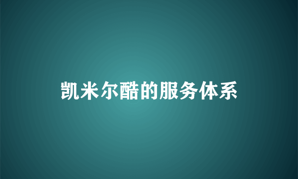 凯米尔酷的服务体系