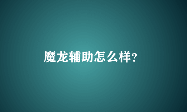 魔龙辅助怎么样？