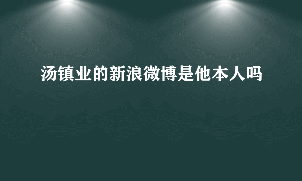 汤镇业的新浪微博是他本人吗