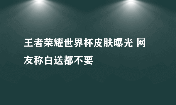 王者荣耀世界杯皮肤曝光 网友称白送都不要