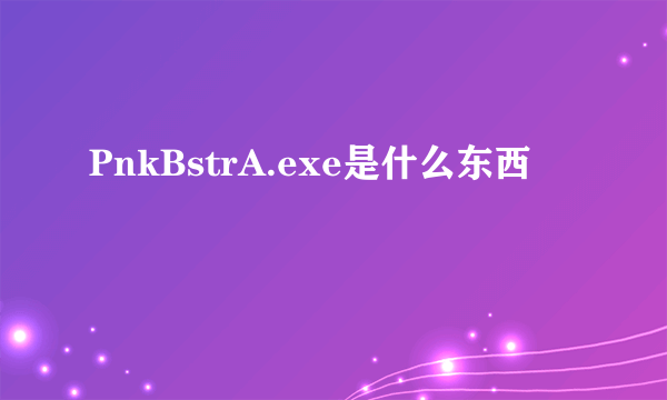 PnkBstrA.exe是什么东西