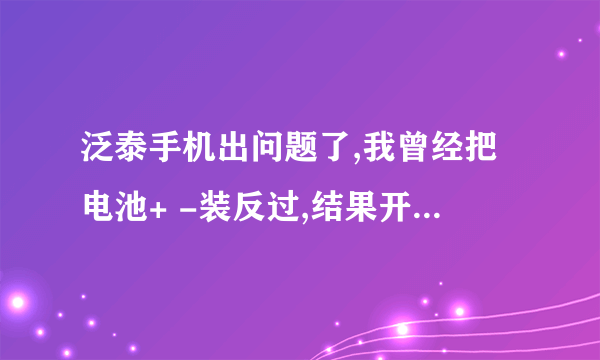 泛泰手机出问题了,我曾经把电池+ -装反过,结果开不了机,进recovery刷机后既开不了机又进不了rec