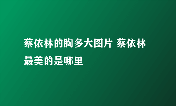 蔡依林的胸多大图片 蔡依林最美的是哪里