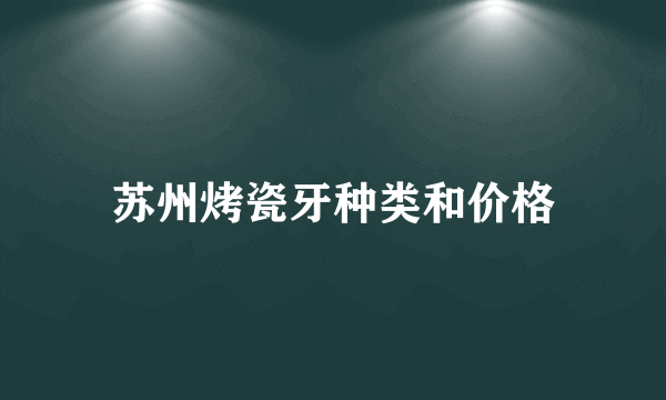 苏州烤瓷牙种类和价格