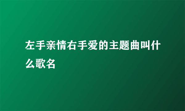 左手亲情右手爱的主题曲叫什么歌名