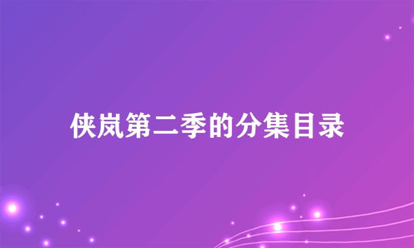 侠岚第二季的分集目录