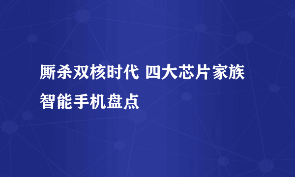 厮杀双核时代 四大芯片家族智能手机盘点