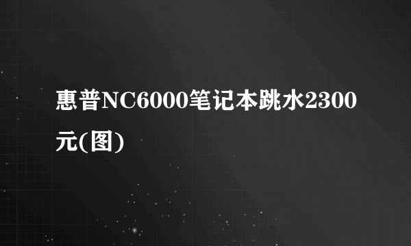 惠普NC6000笔记本跳水2300元(图)