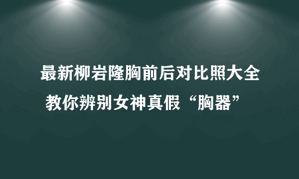 最新柳岩隆胸前后对比照大全 教你辨别女神真假“胸器”