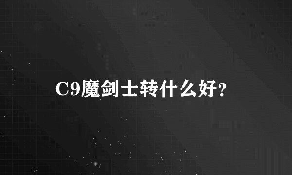 C9魔剑士转什么好？