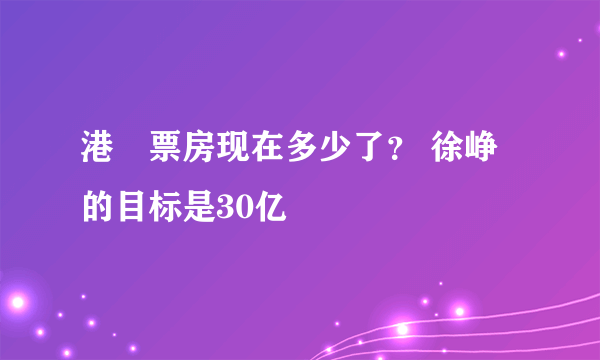 港囧票房现在多少了？ 徐峥的目标是30亿