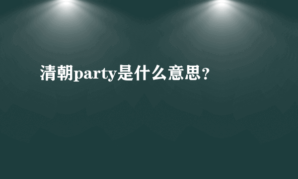 清朝party是什么意思？