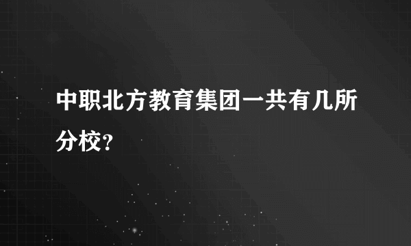 中职北方教育集团一共有几所分校？