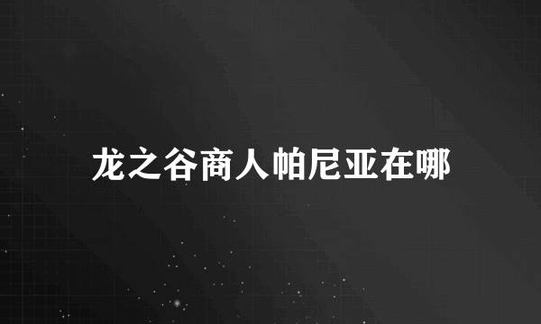 龙之谷商人帕尼亚在哪