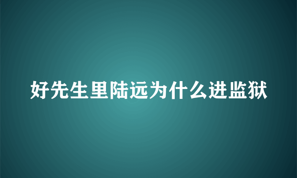 好先生里陆远为什么进监狱