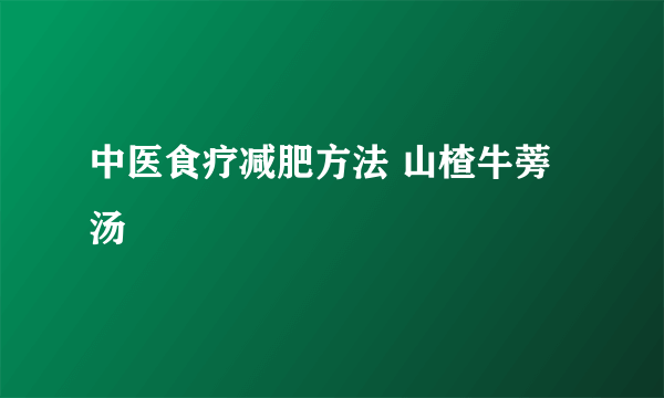 中医食疗减肥方法 山楂牛蒡汤