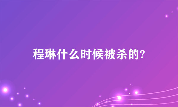 程琳什么时候被杀的?