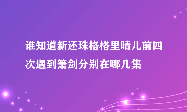 谁知道新还珠格格里晴儿前四次遇到箫剑分别在哪几集