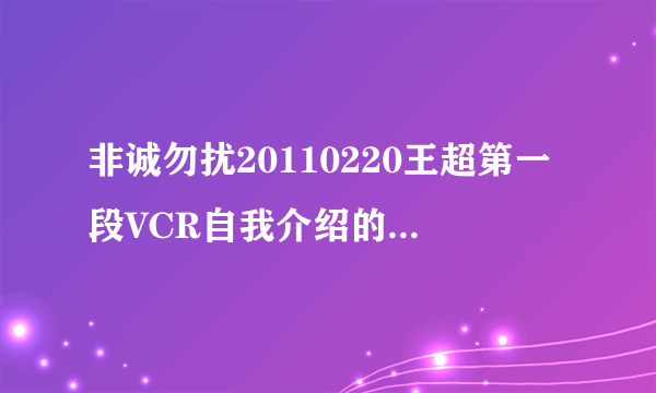 非诚勿扰20110220王超第一段VCR自我介绍的背景DJ音乐和最后一个VCR里面的说唱