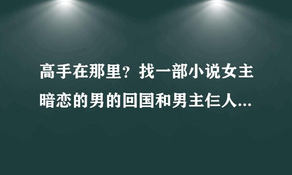 高手在那里？找一部小说女主暗恋的男的回国和男主仨人吃饭，女主喝醉了，那个男的有事，男主把女主送回家