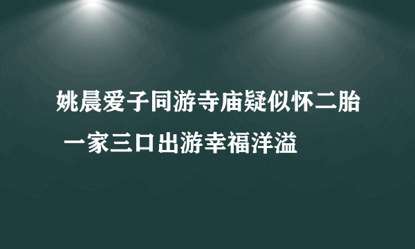 姚晨爱子同游寺庙疑似怀二胎 一家三口出游幸福洋溢