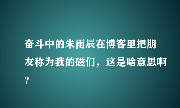 奋斗中的朱雨辰在博客里把朋友称为我的磁们，这是啥意思啊？