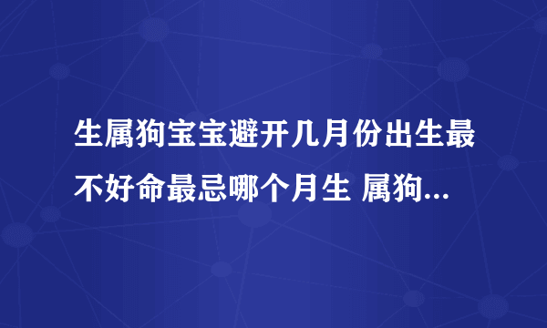 生属狗宝宝避开几月份出生最不好命最忌哪个月生 属狗的几月出生最不好犯月