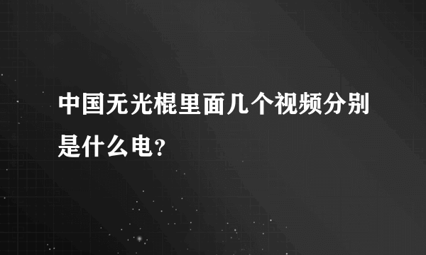 中国无光棍里面几个视频分别是什么电？