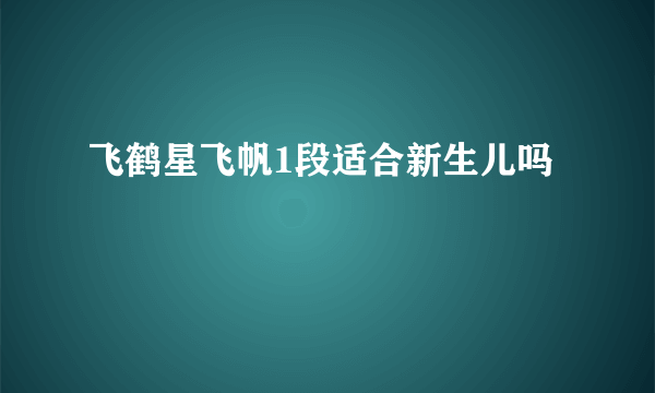 飞鹤星飞帆1段适合新生儿吗