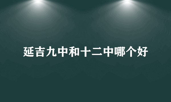 延吉九中和十二中哪个好