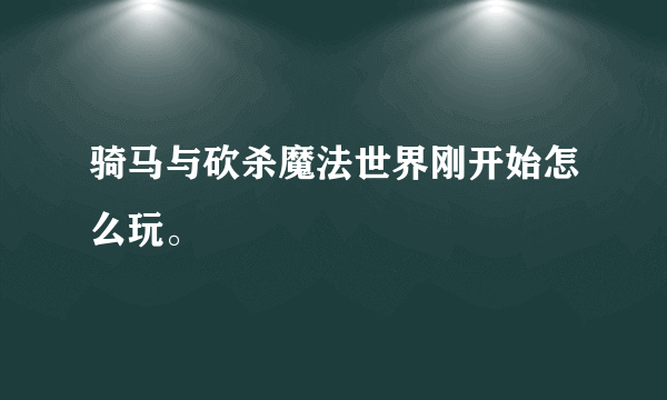 骑马与砍杀魔法世界刚开始怎么玩。