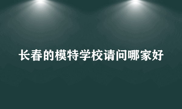 长春的模特学校请问哪家好