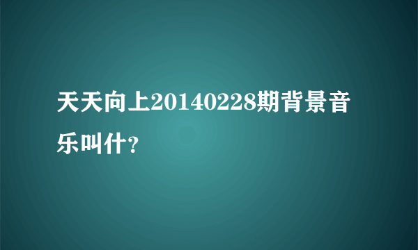 天天向上20140228期背景音乐叫什？