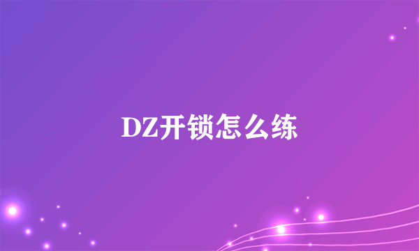 DZ开锁怎么练