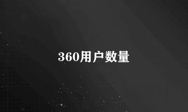 360用户数量