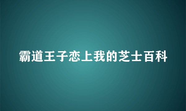 霸道王子恋上我的芝士百科