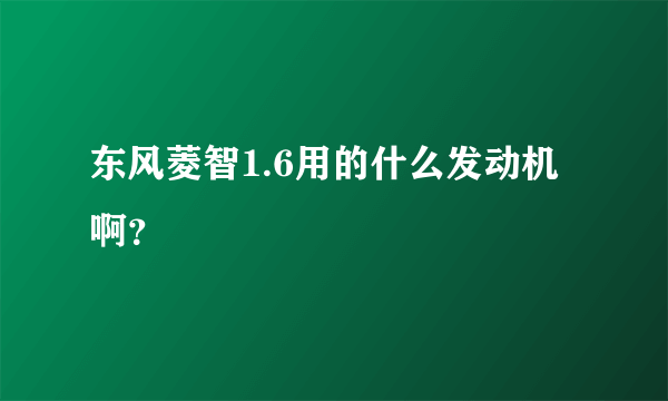 东风菱智1.6用的什么发动机啊？