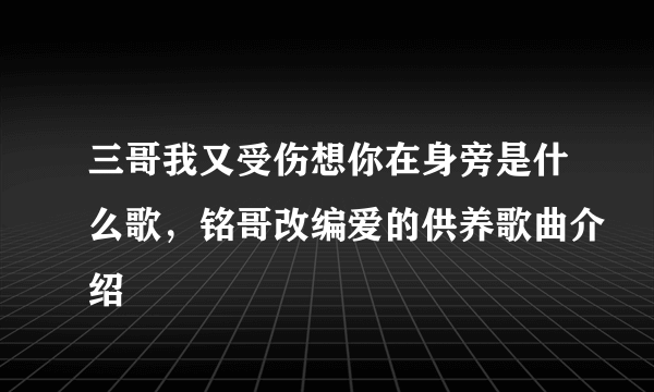 三哥我又受伤想你在身旁是什么歌，铭哥改编爱的供养歌曲介绍