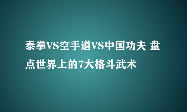 泰拳VS空手道VS中国功夫 盘点世界上的7大格斗武术