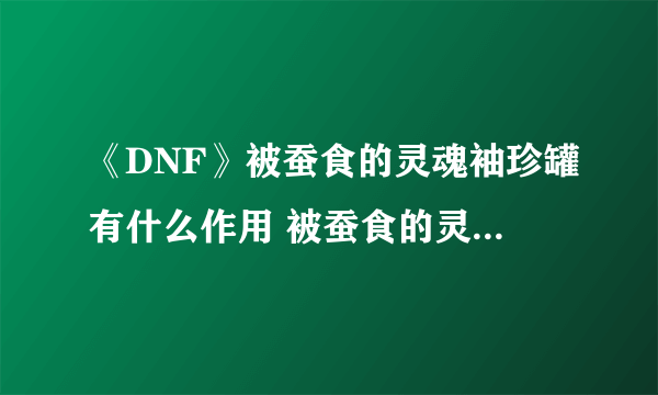 《DNF》被蚕食的灵魂袖珍罐有什么作用 被蚕食的灵魂袖珍罐作用一览