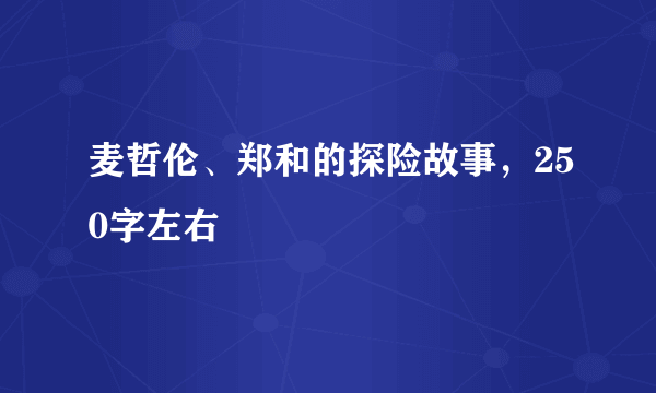 麦哲伦、郑和的探险故事，250字左右